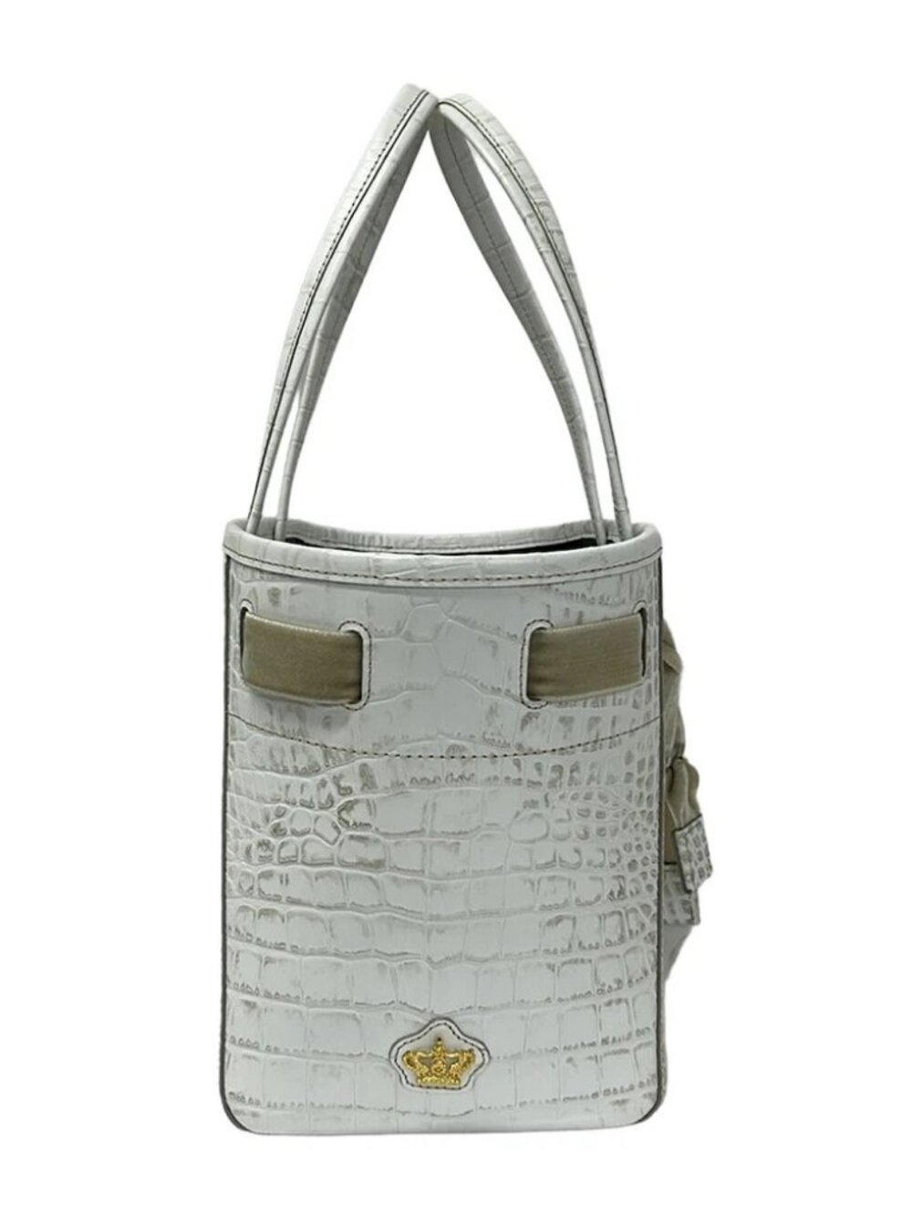 Accessoires De Mademoiselle (ADMJ) 20AW01012 White Beige Leather Tote Bag - Picture 4 of 11